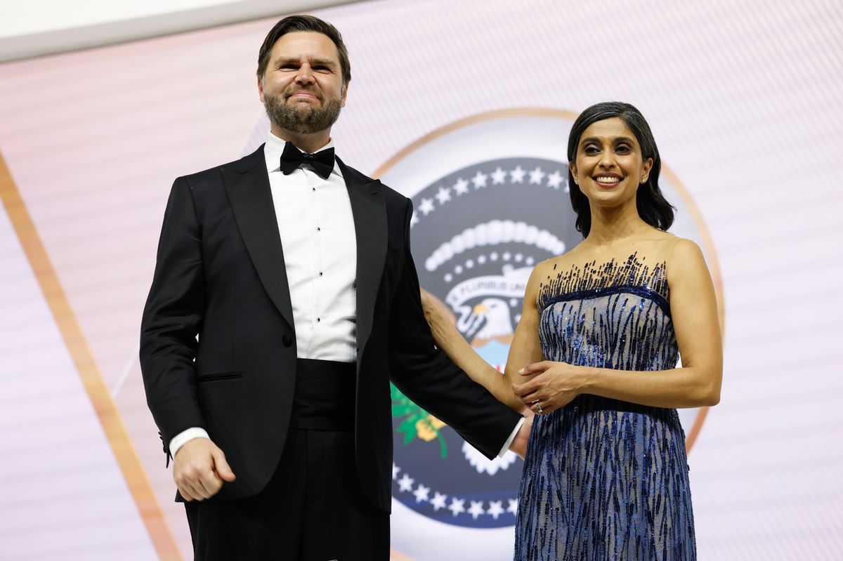 Vice President JD Vance and his wife Usha Vance attend the Commander-in-Chief Ball