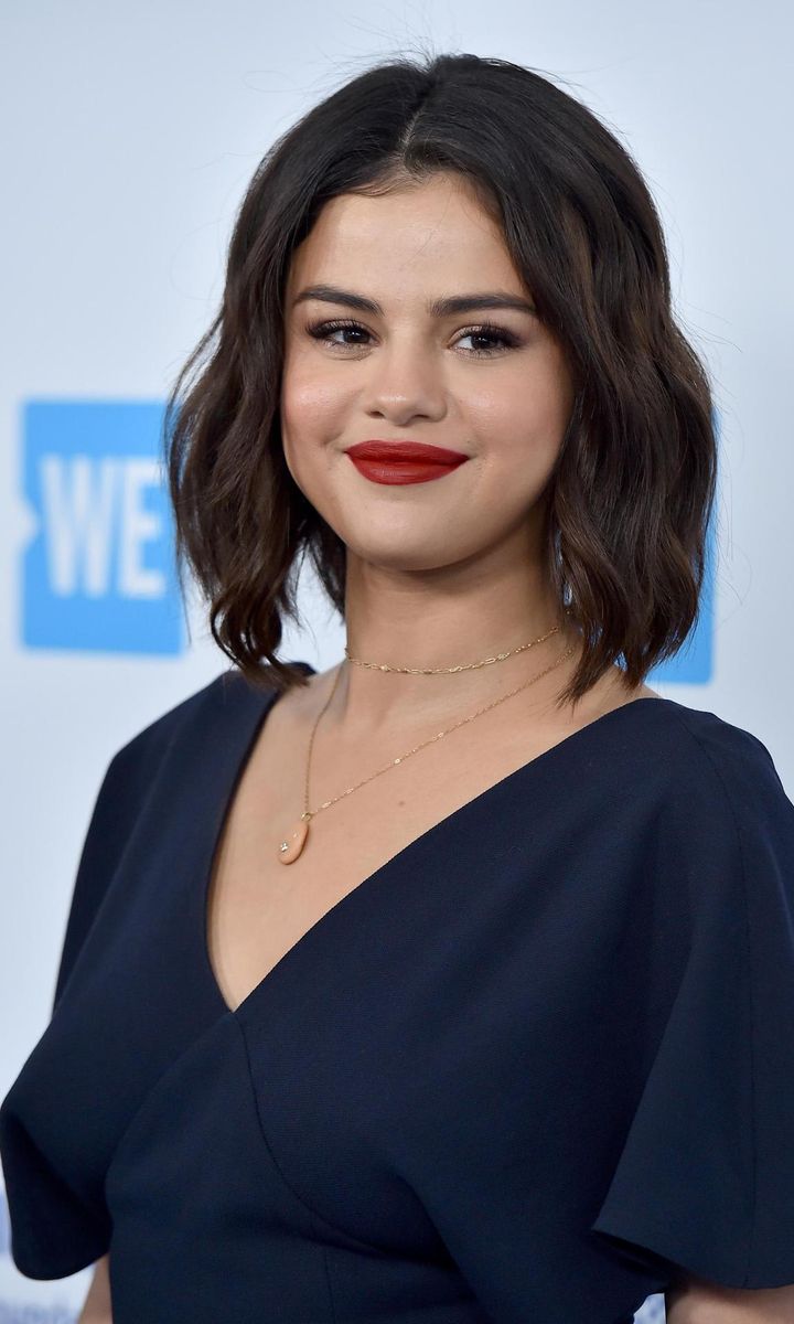 Selena Gomez with a dark bob