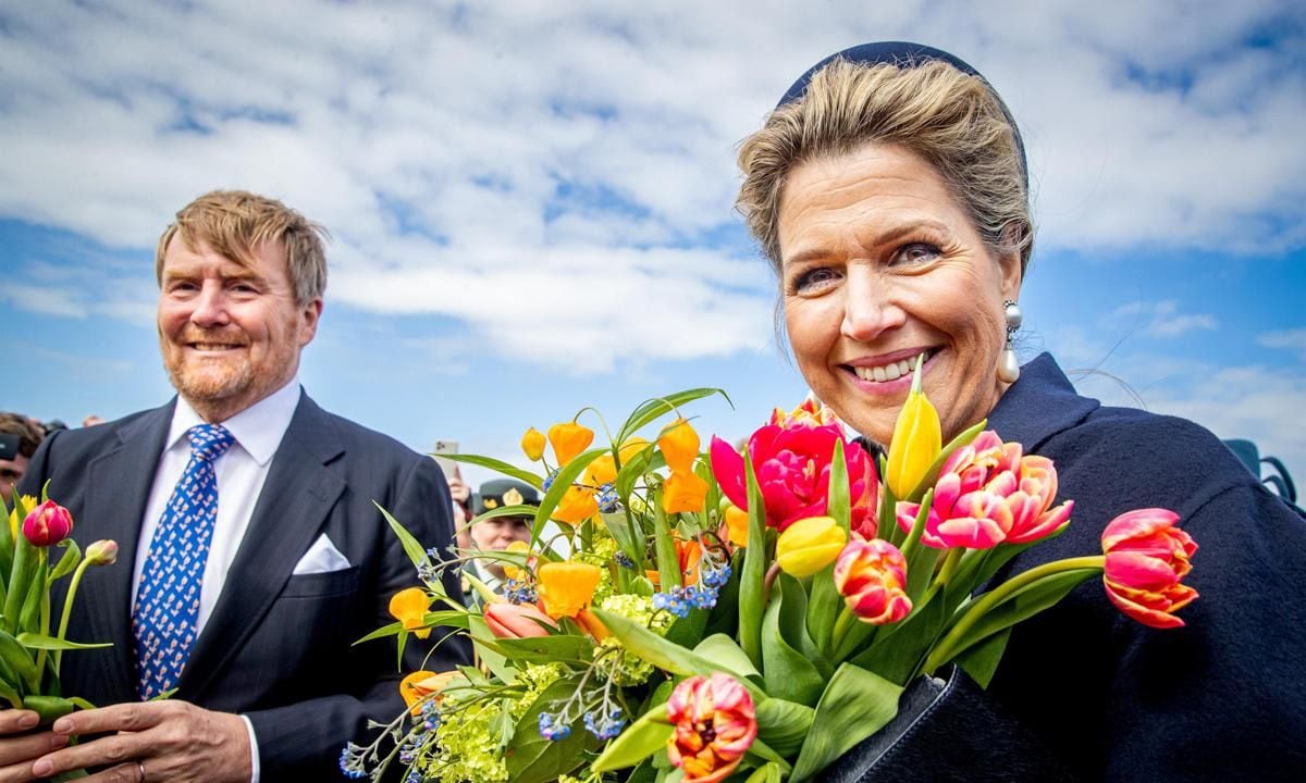 King Willem-Alexander Of The Netherlands And Queen Maxima Visit Dune And Bulb region