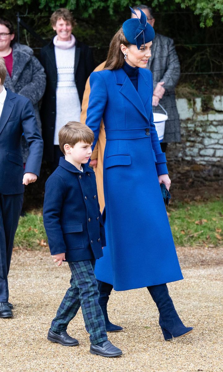 The Princess of Wales coordinated in blue with her husband and sons.