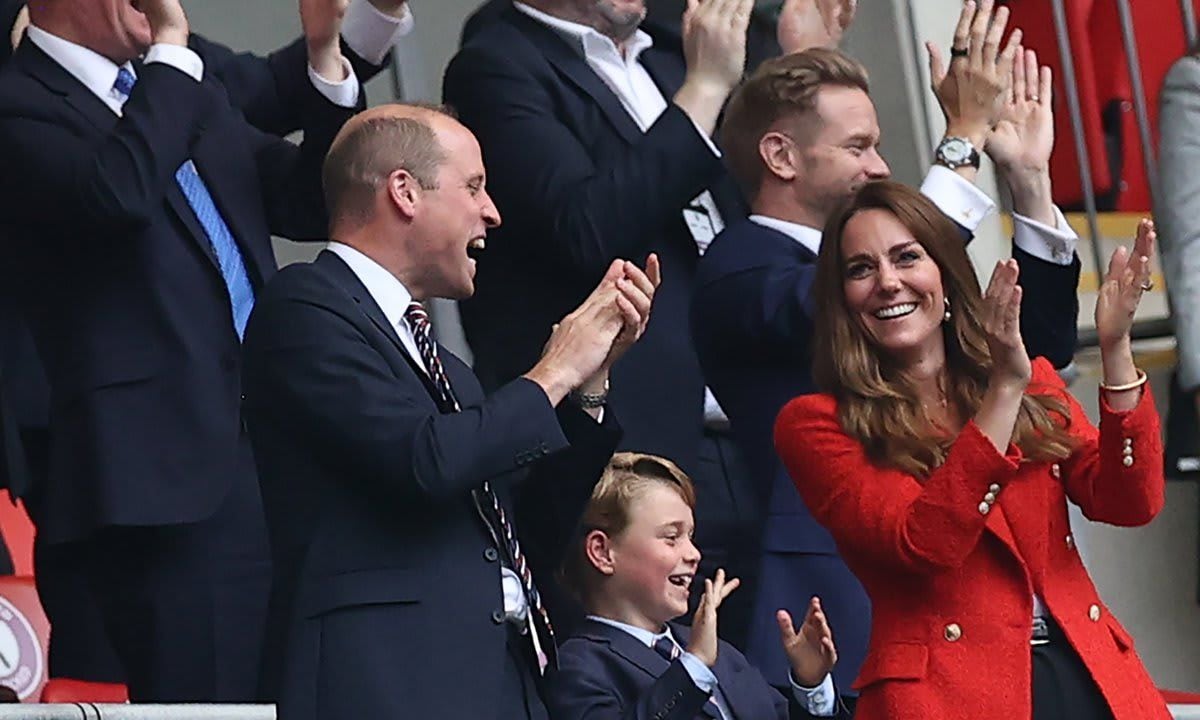 Kensington Palace tweeted a photo of the royals celebrating writing, "Incredible performance @England !"