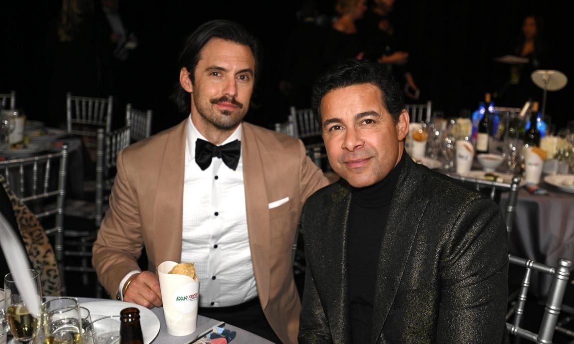 Milo Ventimiglia and Jon Huertas attend the Critics' Choice Awards 2020