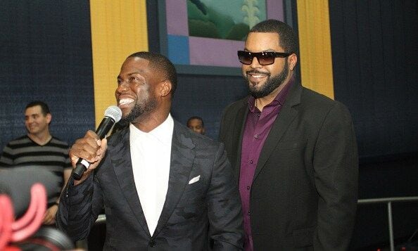 January 6: Kevin Hart and Ice Cube chopped it up with fans at the premiere of their new film 'Ride Along 2' in Miami.
<br>
Photo: Getty Images
