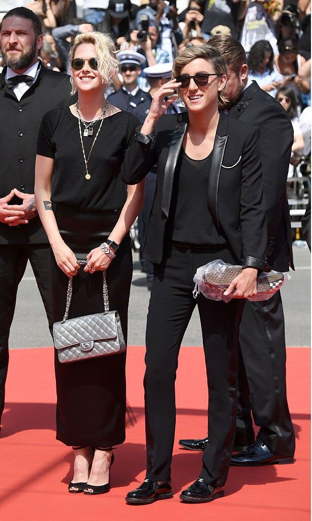 Cool chicks Kristen Stewart and Alicia Cargile hit the Cannes red carpet for the premiere of <i>American Honey</i>.
<br>
Photo: Venturelli/WireImage