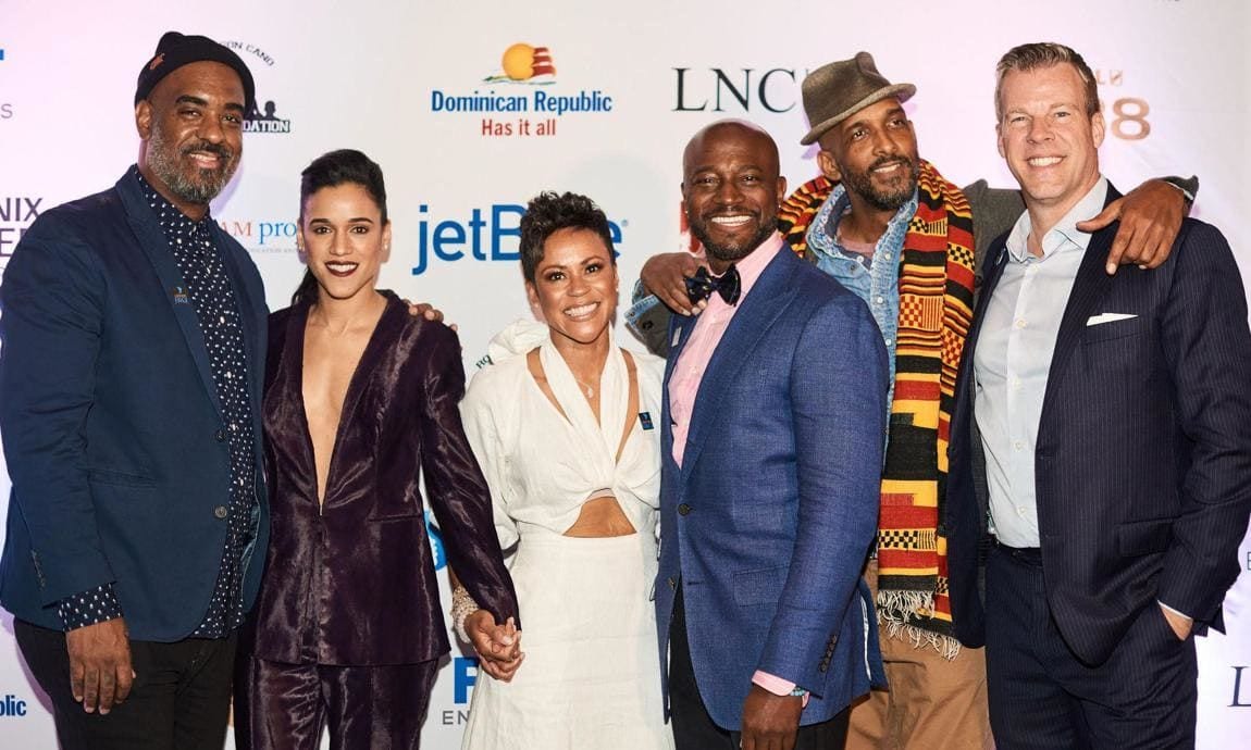 Tony Peralta, Solly Duran, Kathy Romero, Taye Diggs, Shane Evans and Jonathan Wunderlich at DREAM's 8th Annual Benefit and Awards in New York City.