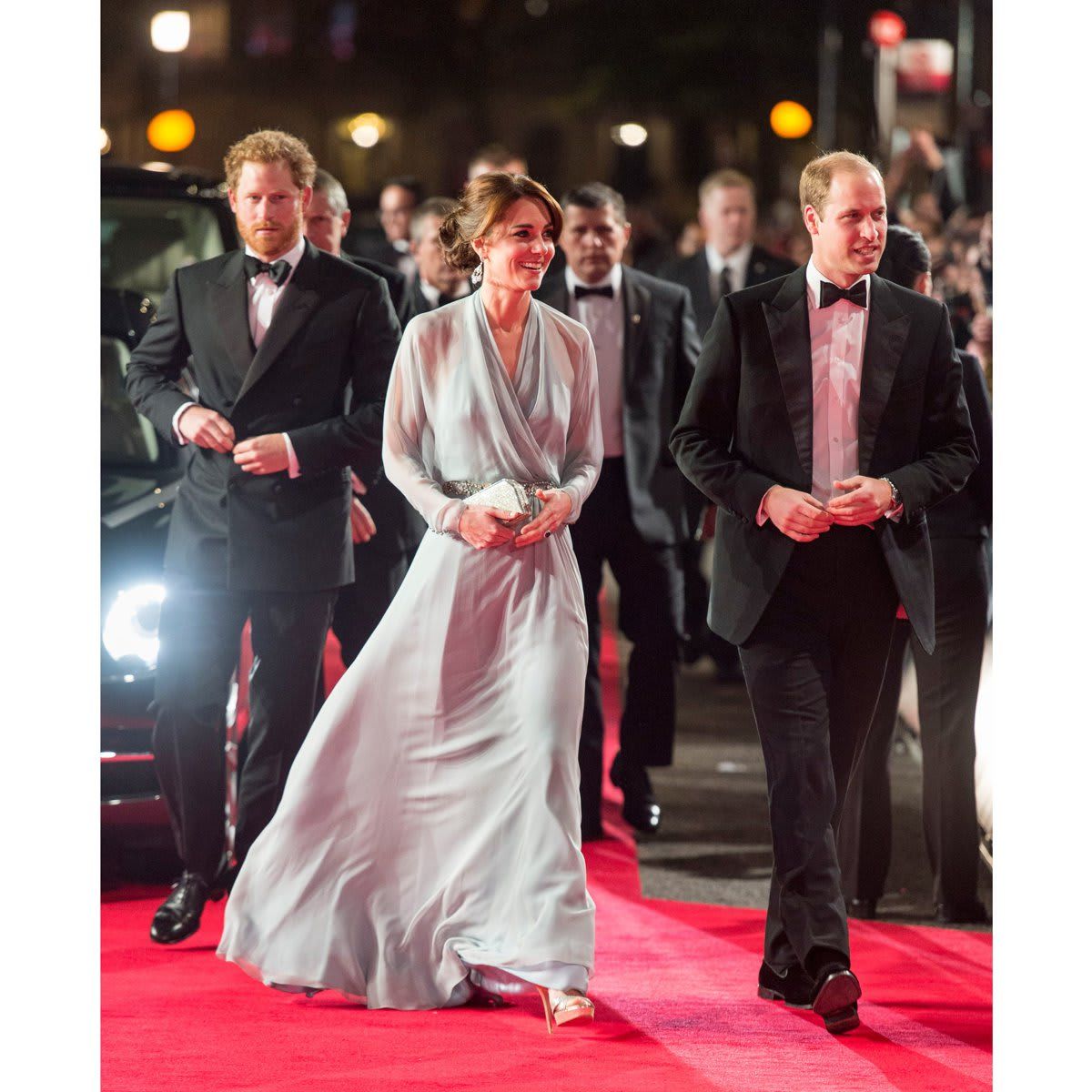 The Cambridges attended the premiere of the 24th James Bond film with Prince Harry back in 2015