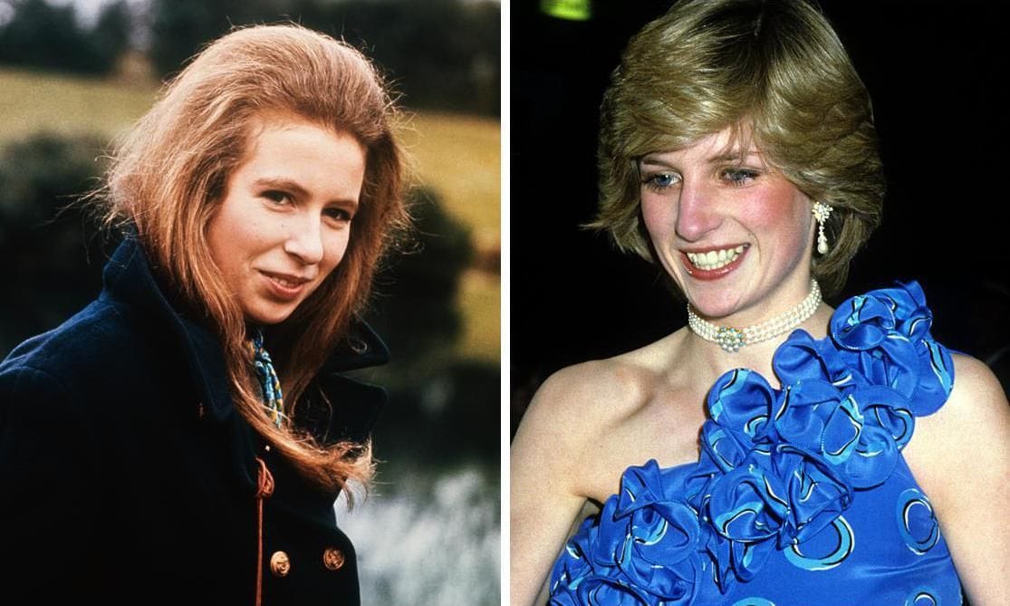 Princess Diana and Princess Anne hairstyles at Shrimps