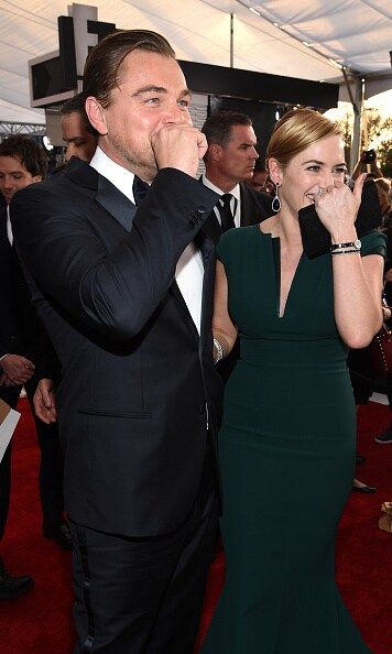 Leo and Kate could not have been any cuter, while laughing together on the red carpet at the 2016 Screen Actors Guild Awards. The actress admitted to E! that when it comes to nominations, she's more focused on her former costar's than she is on her own. "I've been so focused on Leo and him winning everything and being so excited for him," she said.
<br>
Photo: Getty Images for Turner