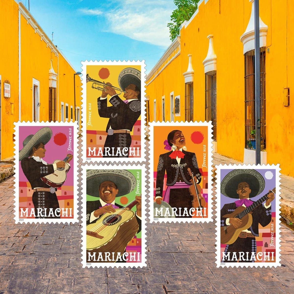 U.S. Postal Service is celebrating Mexico’s traditional music by unveiling a pane of 20 Mariachi Forever stamps