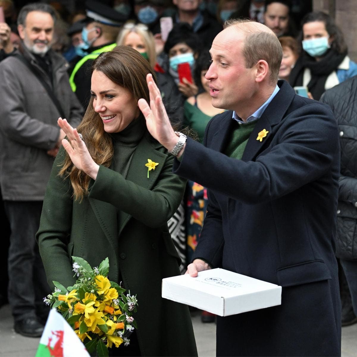 William made a sweet comment about the Duchess during a visit to Wales on March 1