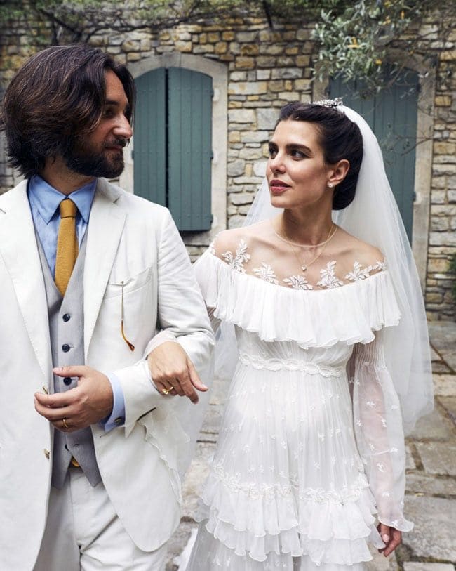 charlotte casiraghi giambattista wedding dress