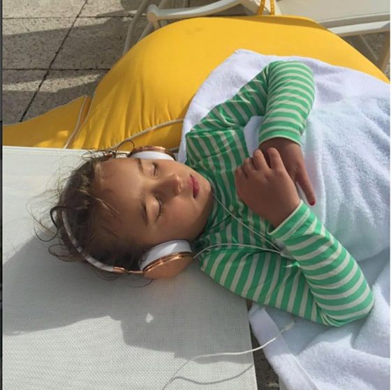 Ivanka snapped this picture of Arabella soaking up some sun and catching some zzz's during a family vacation.
<br>
Photo: Instagram/@ivankatrump