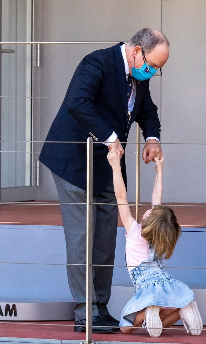 The little Princess played around with her father Prince Albert.