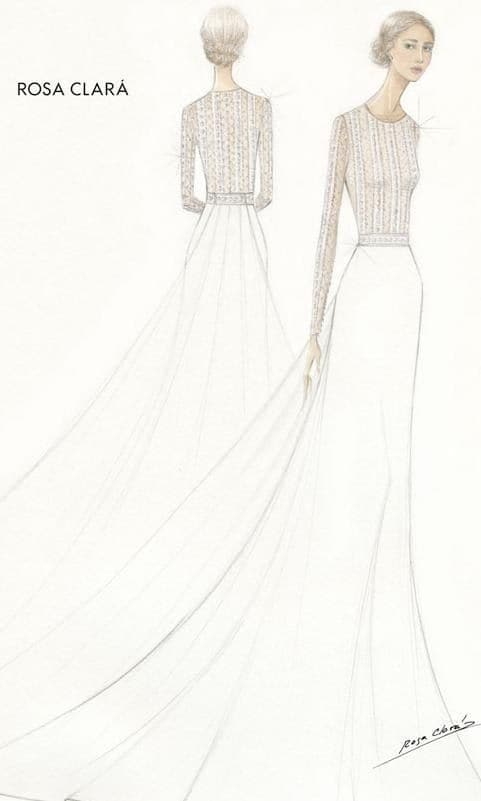 Xisca Perello wedding dress sketch