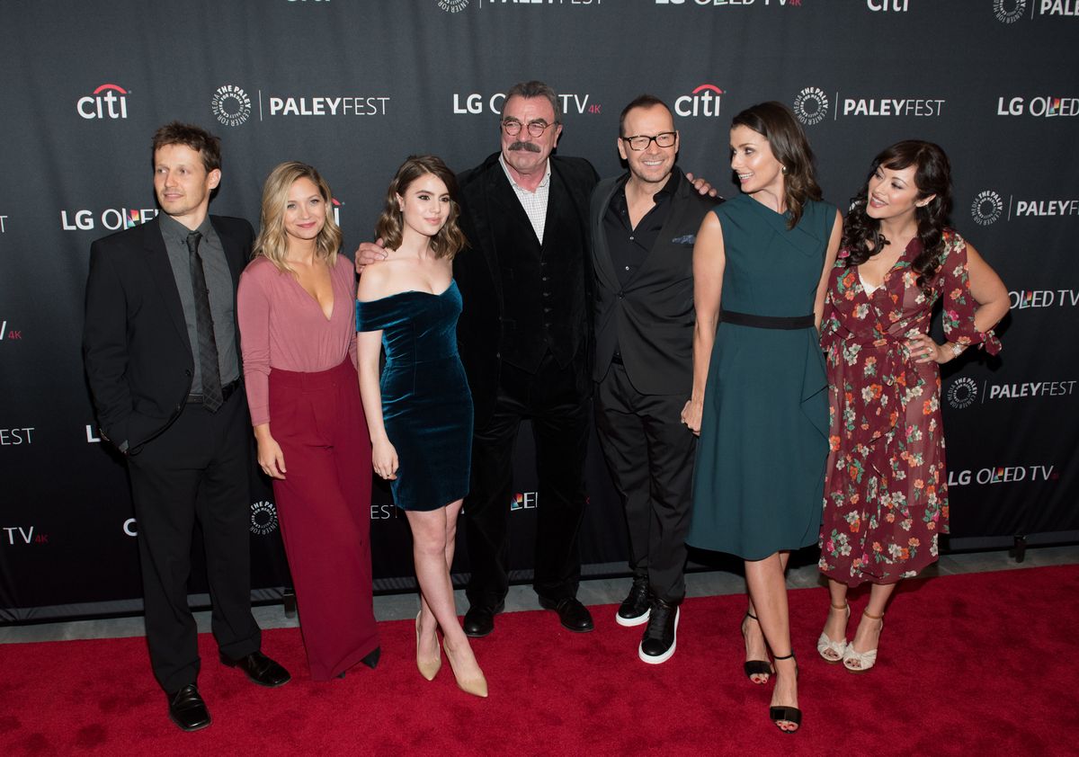 Will Estes, Vanessa Ray, Sami Gayle, Tom Selleck, Donnie Wahlberg, Bridget Moynahan and Marisa Ramirez attends the "Blue Bloods" screening during PaleyFest NY 2017 at The Paley Center for Media 