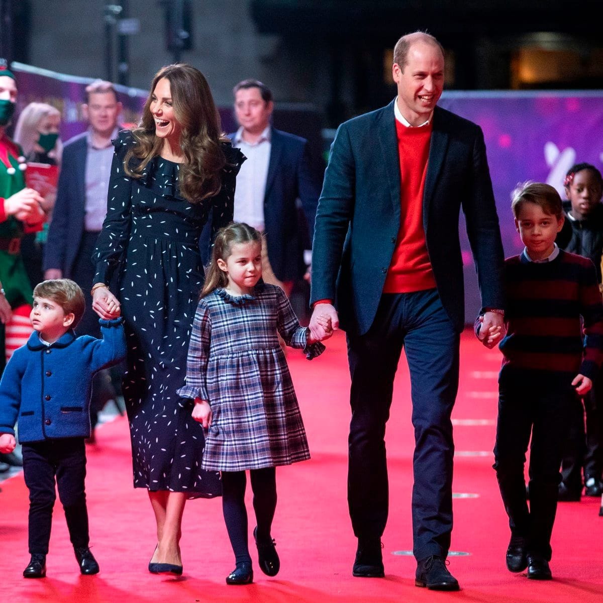 Louis, Charlotte and George made their red carpet debut on Dec. 11. Kate and William attended attended a special pantomime performance of The National Lottery's Pantoland at The Palladium with their children.