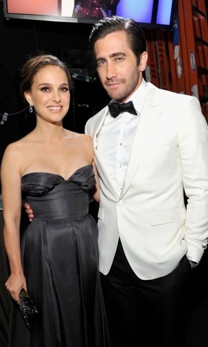 Natalie Portman and Jake Gyllenhaal were also on hand for the 31st American Cinematheque Award presentation. Natalie, who looked stunning in a Dior Haute Couture ball gown, seemed happy to catch up with her ex-boyfriend Jake backstage at the Hollywood event honoring Amy Adams.
Photo: John Sciulli/Getty Images for American Cinematheque