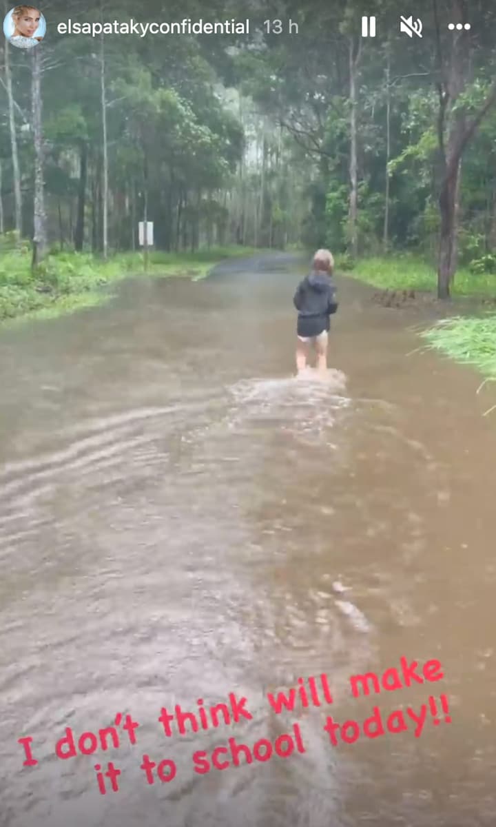 Elsa Pataky takes to social media to document scary flooding in Australia