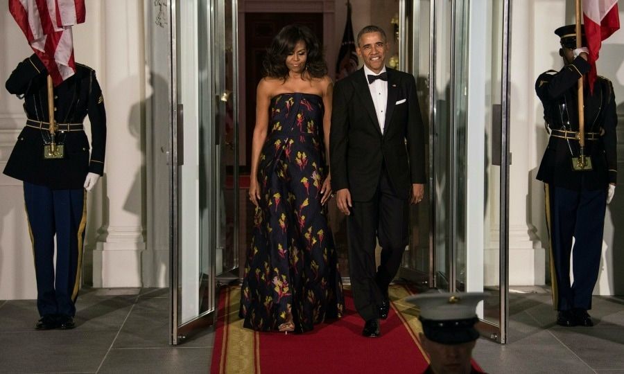 <b>7. She has world class fashion sense</b>
Mrs Obama has all of the best designers at her fingertips, and while First Lady she was one of the most watched style icons in the world. Always right on trend, here, she stuns in Jason Wu during the State Dinner in honor of the Canadian Prime Minister.
Photo: Getty Images