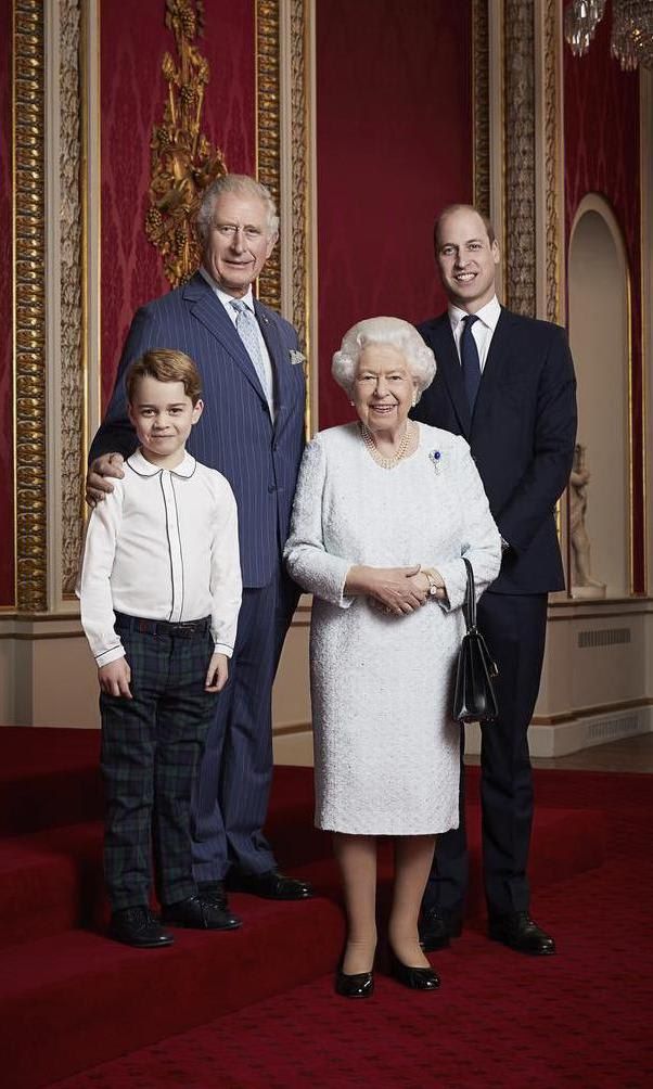 The future King looks like the spitting image of his great uncle in the newly released generational portrait