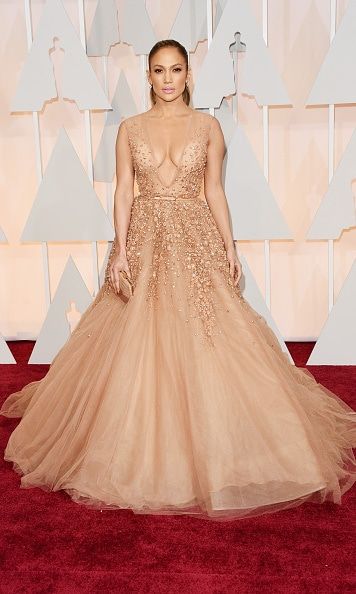 Jennifer Lopez in an Elie Saab gown at the 87th Annual Academy Awards.
<br>
Photo: Getty Images