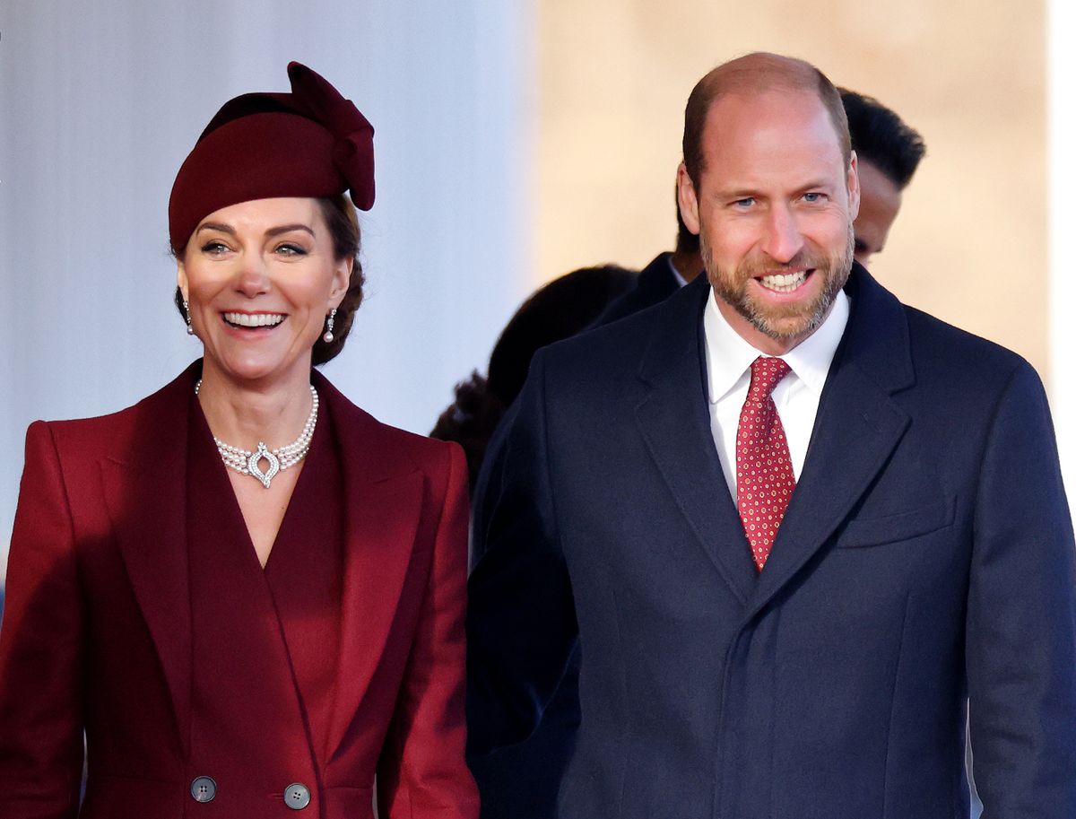 LONDON, UNITED KINGDOM - DECEMBER 03: (EMBARGOED FOR PUBLICATION IN UK NEWSPAPERS UNTIL 24 HOURS AFTER CREATE DATE AND TIME) Catherine, Princess of Wales and Prince William, Prince of Wales attend the Ceremonial Welcome, at Horse Guards Parade, for the The Amir of the State of Qatar on day one of his State Visit to the United Kingdom on December 3, 2024 in London, England. His Highness Sheikh Tamim bin Hamad Al Thani, Amir of the State of Qatar, accompanied by Her Highness Sheikha Jawaher bint Hamad bin Suhaim Al Thani, will hold several engagements with The Prince and Princess of Wales, The King and Queen as well as political figures. (Photo by Max Mumby/Indigo/Getty Images)