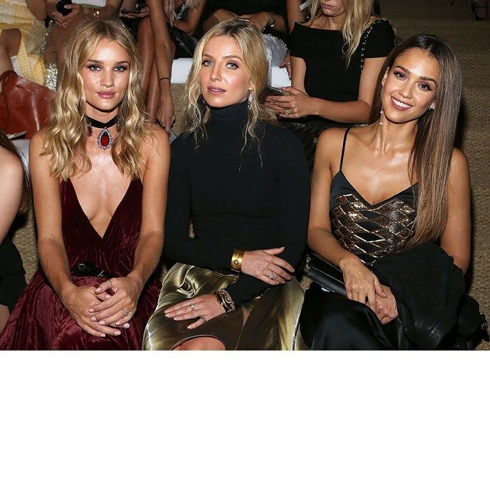 Front row beauties. Rosie Huntington-Whitely, Annabelle Wallis and Jessica Alba made a fashionable trio at the Ralph Lauren fashion show held at the Ralph Lauren Madison Avenue Store in New York City.
Photo: Paul Morigi/WireImage