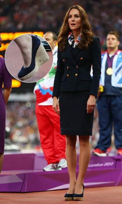 Here, the Duchess is watching one of the events at the 2012 Paralympics in London where she presented winners with their gold medals.
<br>
Photo: Getty Images