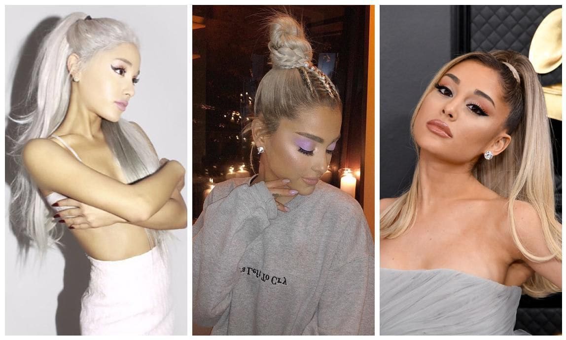 Ariana Grande in different shades of blondn