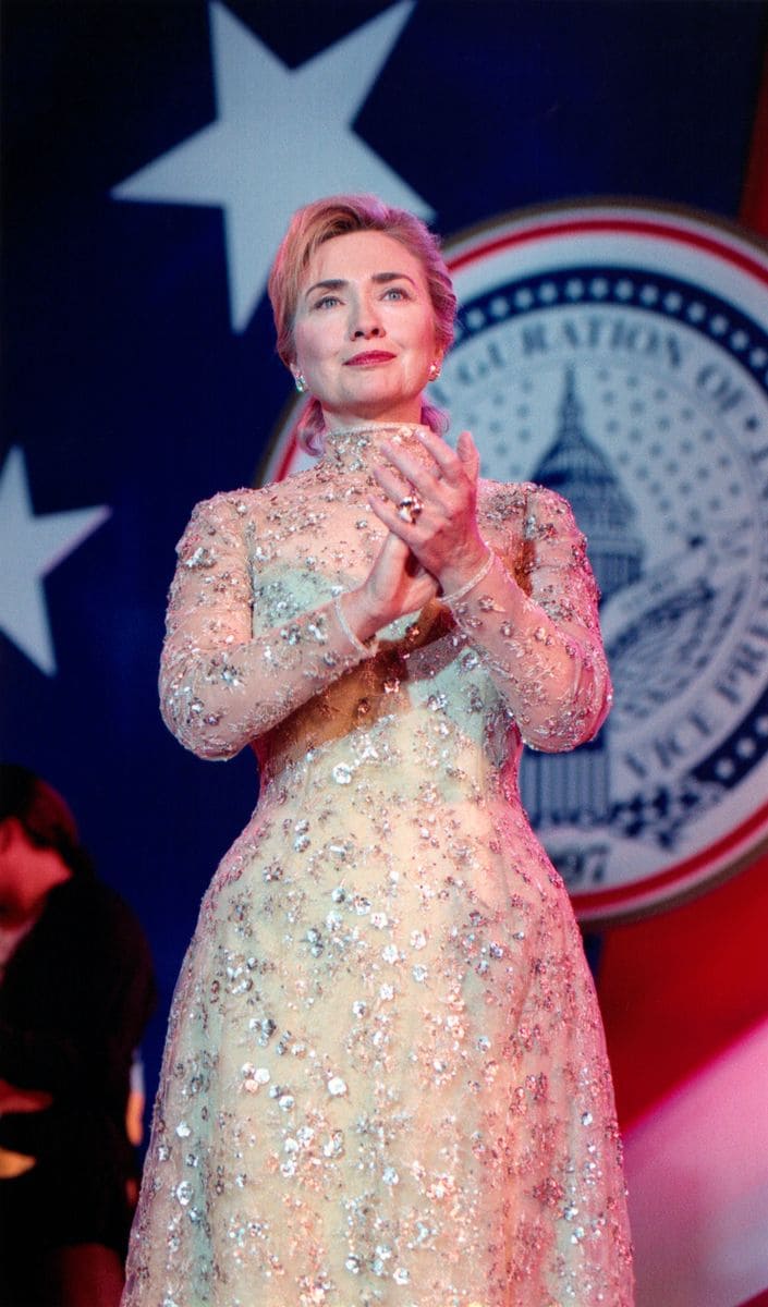 Hillary Clinton at the ball celebrating the Presidential Inauguration. 