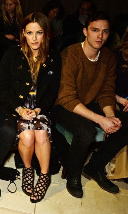 Elvis Presley's granddaughter Riley Keough and actor Nicholas Hoult sat front row at the Burberry Womenswear fashion show.
<br>
Photo: Getty Images for Burberry