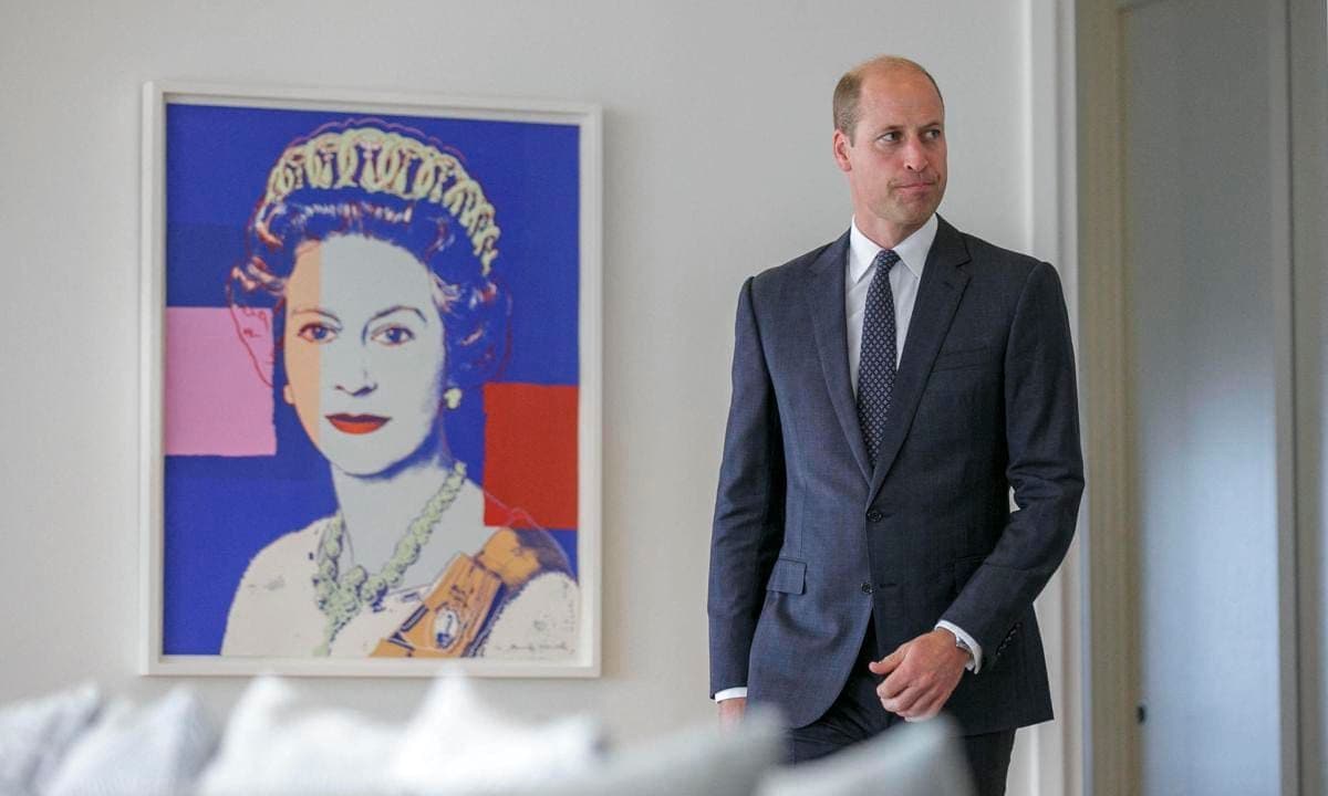 Hanging on a wall in the room was an Andy Warhol print of the royal's late grandmother, Queen Elizabeth.