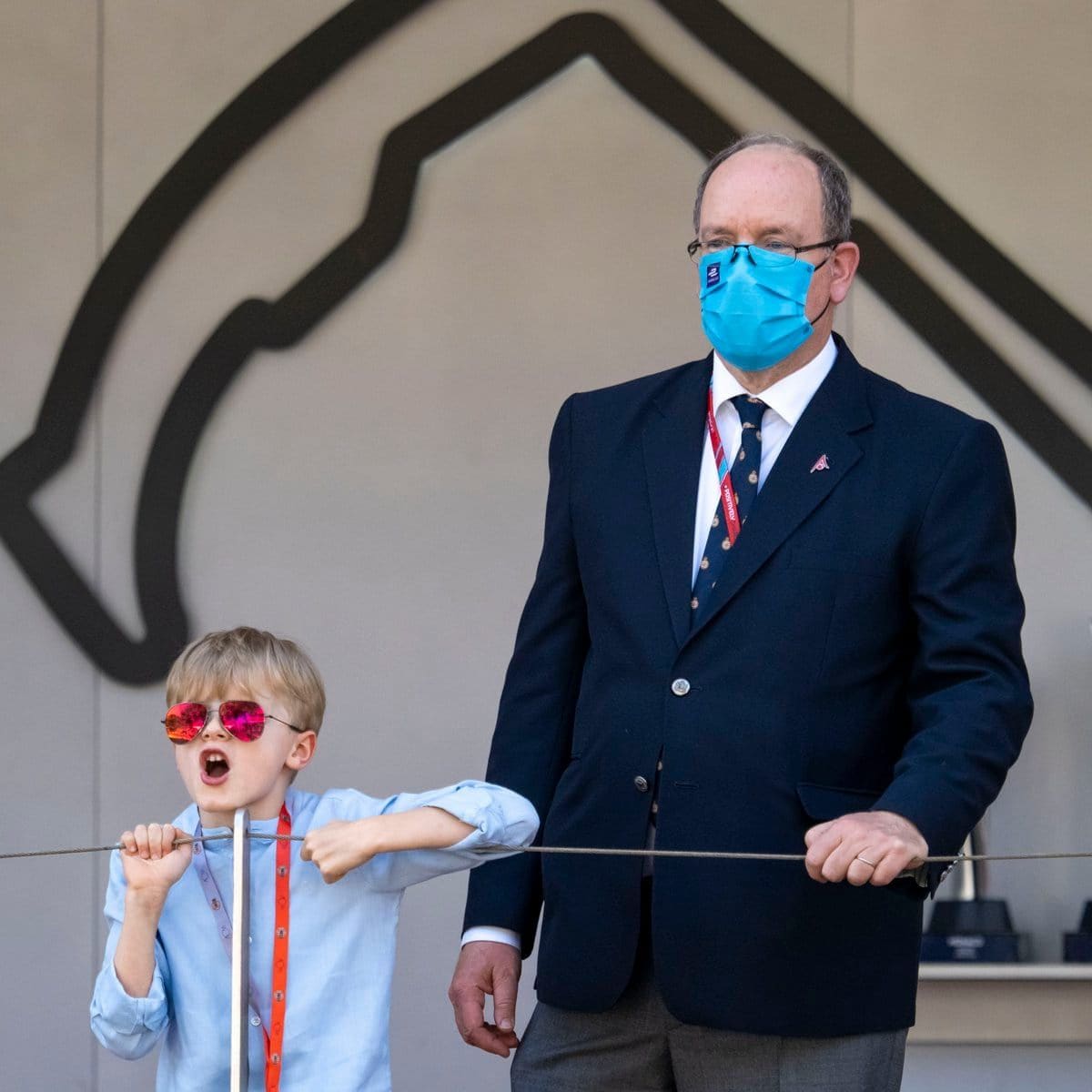 The young Prince cheered alongside his dad Prince Albert.