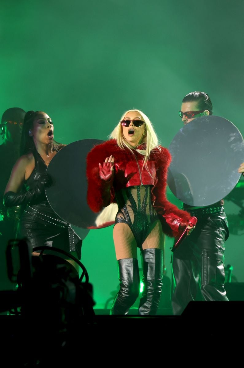  Christina Aguilera performs during day two of Emblema 2024 festival at Autodromo Hermanos Rodriguez on May 18, 2024 in Mexico City, Mexico. (Photo by Medios y Media/Getty Images)