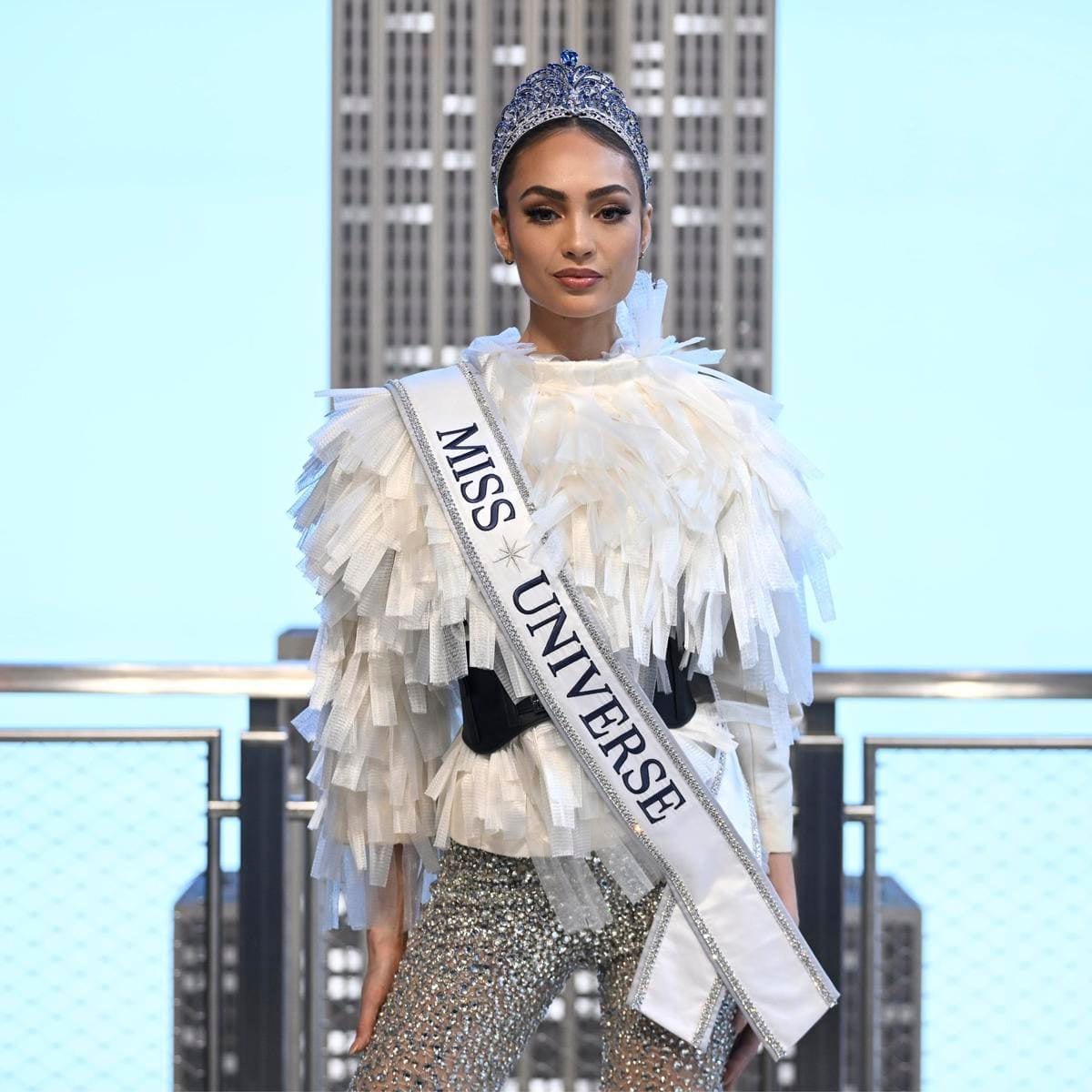 Winner of Miss Universe 2022 R'Bonney Gabriel Visits the Empire State Building