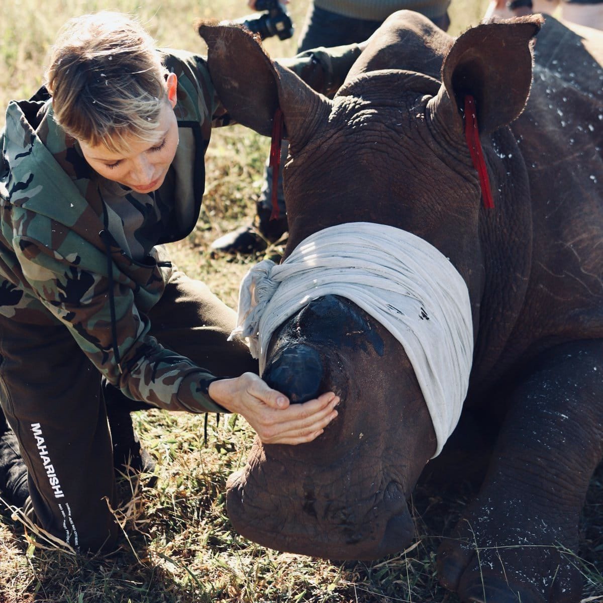 Prince Albert's wife traveled to Africa as part of a wildlife conservation mission, including essential rhino conservation work.