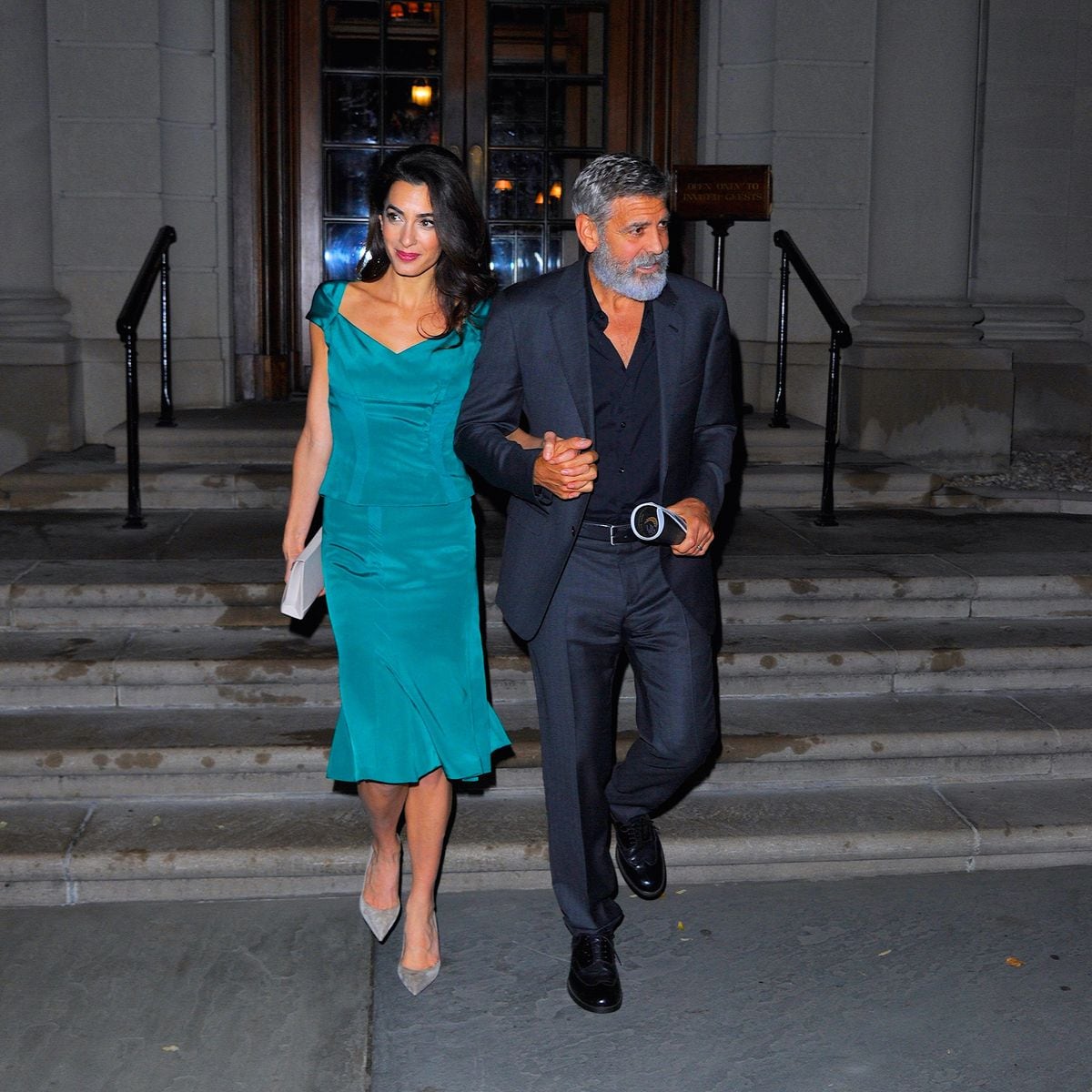 George Clooney and Amal Clooney seen out and about in Manhattan on  October 1, 2019 in New York City.