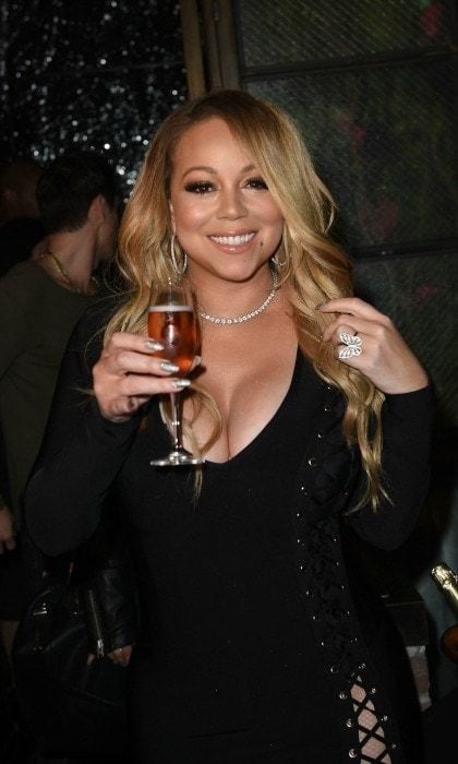 February 4: To the hits! Mariah Carey raised a glass to toast her new single <i>I Don't</i> featuring YG during the release party at Catch L.A.
Photo: FilmMagic