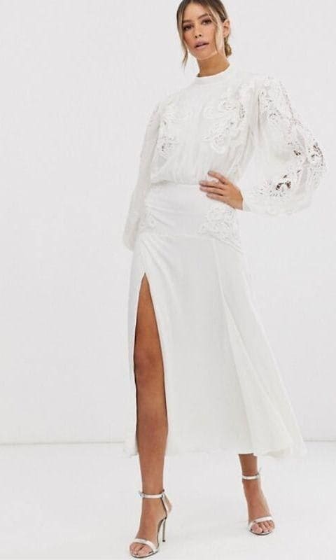 Long-sleeved white dress by Asos