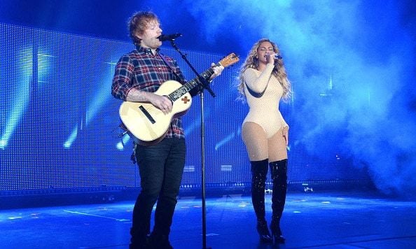 Fresh off her European vacation, Beyonce returned to NYC to perform. Ed Sheeran later joined her for a duet of "Drunk in Love."
<br>
Photo: Getty Images