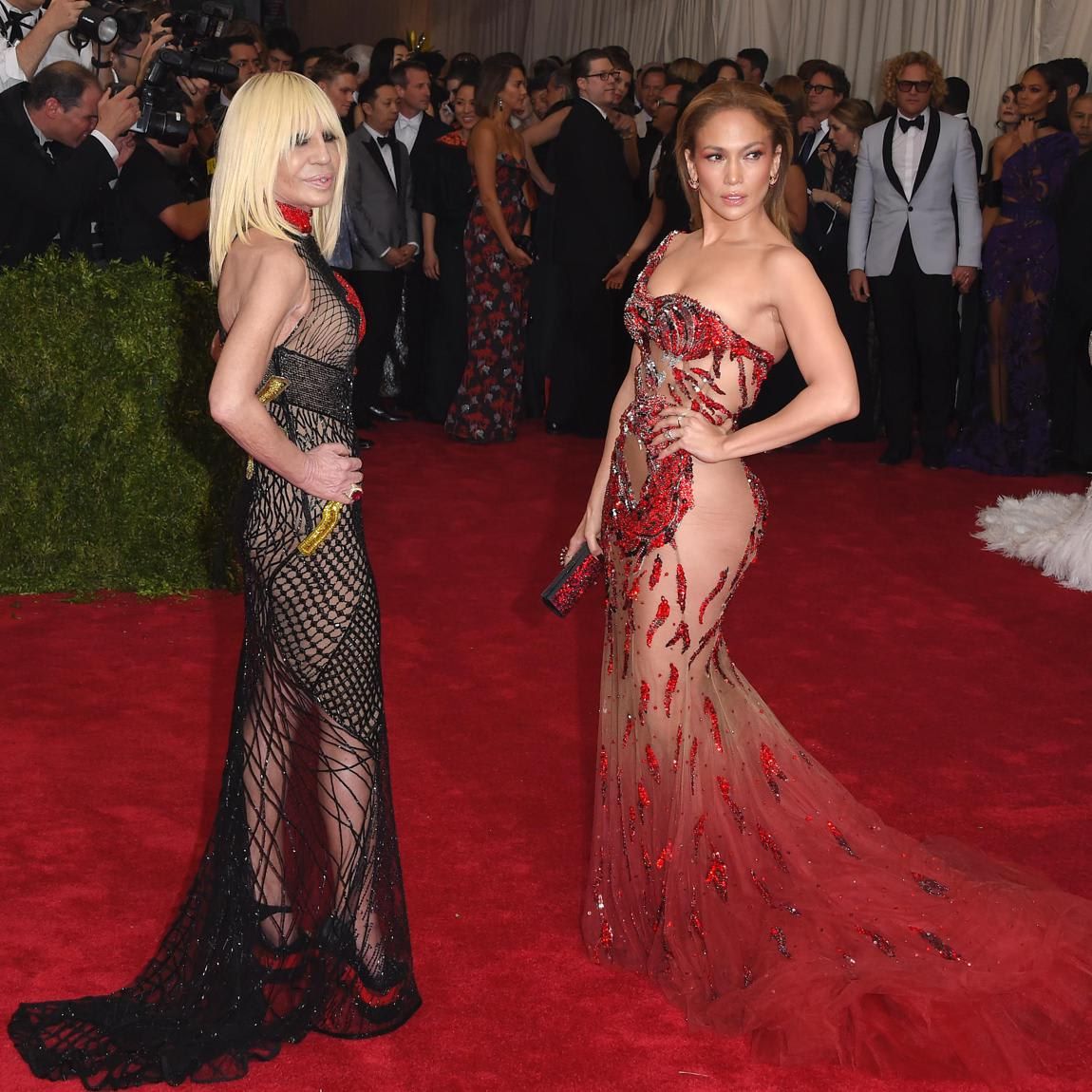 Jennifer Lopez and Donatella Versace at the Met Gala