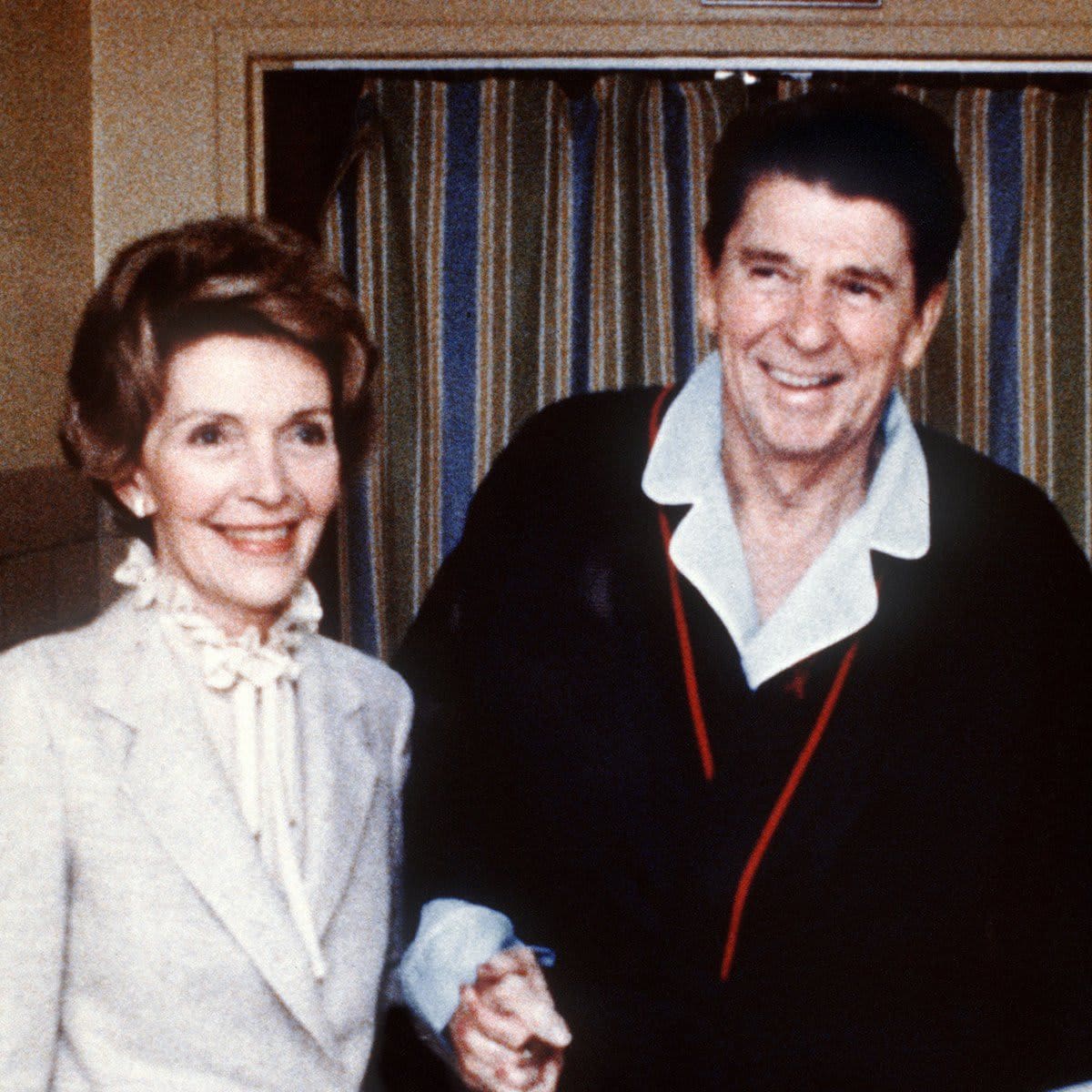 President Reagan At George Washington University Hospital After Assassination Attempt