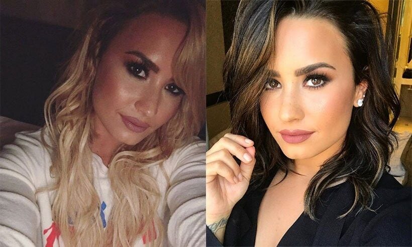 Famous brunette <a href="https://us.hellomagazine.com/tags/1/demi-lovato/"><strong>Demi Lovato</strong></a> briefly went blonde, left, in fall 2016.
Photos: Instagram/@ddlovato