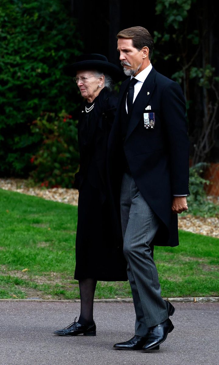 Queen Margrethe II pictured with Crown Prince Pavlos of Greece in Windsor