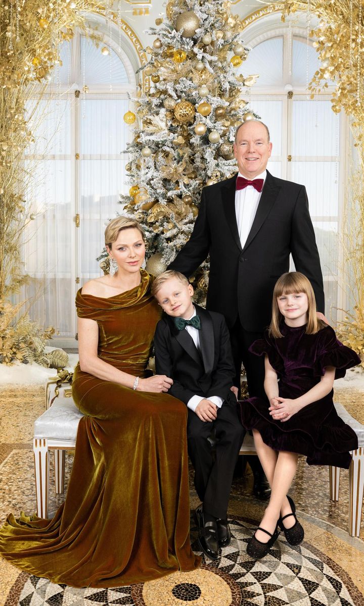 The family looks glamorous in their 2023 Christmas card photo