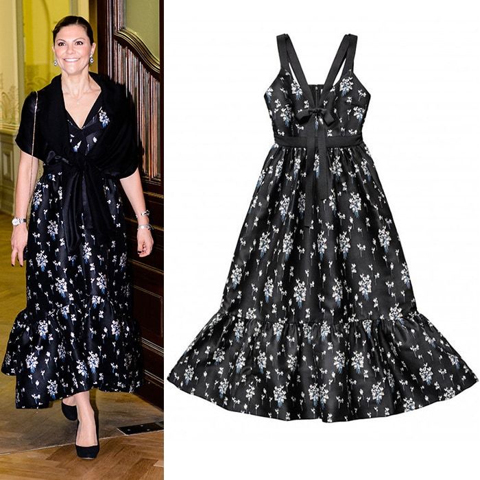 <b>Think you can't afford to dress like a royal? Check out these budget-friendly pieces worn by your favorite princesses, duchesses and queens.</B>
While we thought we might see <a href="https://us.hellomagazine.com/fashion/12017101324442/kate-middleton-favorite-erdem-hm-collection/1"><strong>Kate Middleton wearing Erdem x H&M</strong></a>, it's fellow royal Crown Princess Victoria of Sweden who has already added a number of pieces from the collection to her wardrobe! The royal wore a $299 dark floral midi dress with dramatic single-ruffle hem to the Swedish Business Prize 2017 gala on November 23, 2017 in Leipzig, Germany.
Photos: H&M, Jens Schlueter/Getty Images