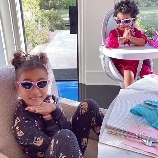 The little Kardashians posing in pajamas and sunglasses