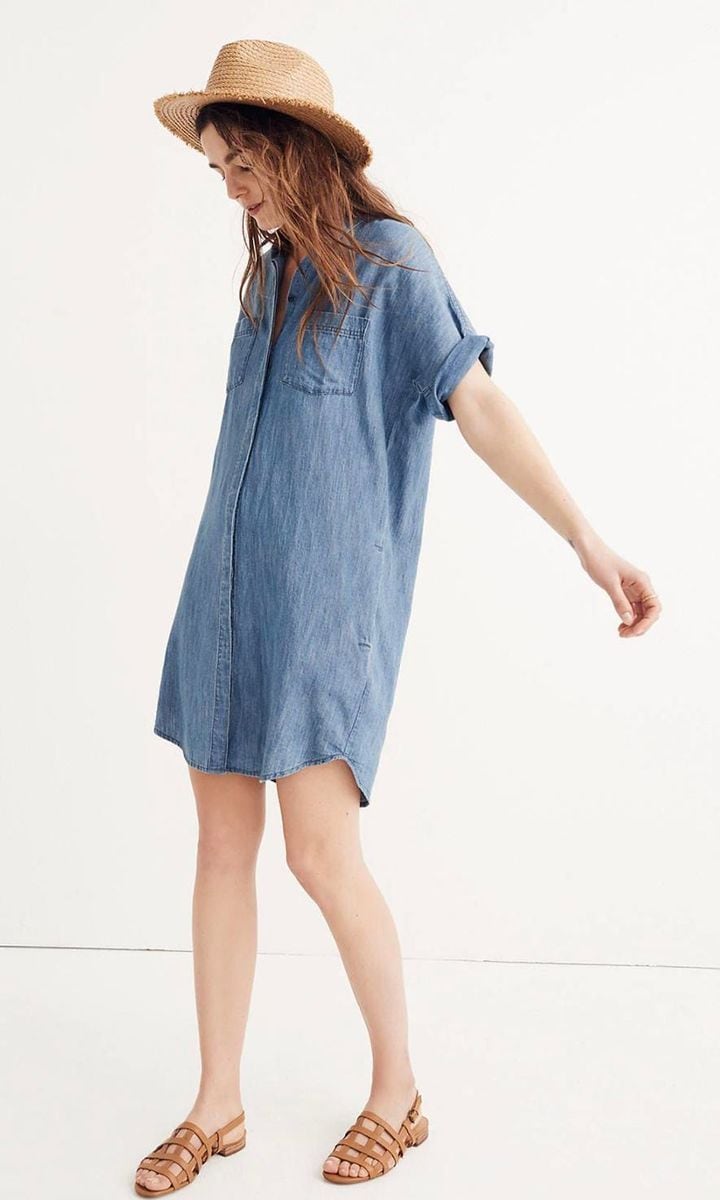 Denim dresses to shop