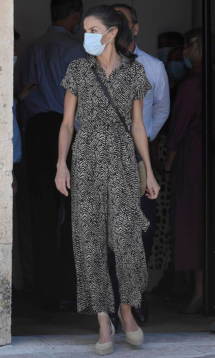 Queen Letizia looked stylish in a Mango jumpsuit on July 2