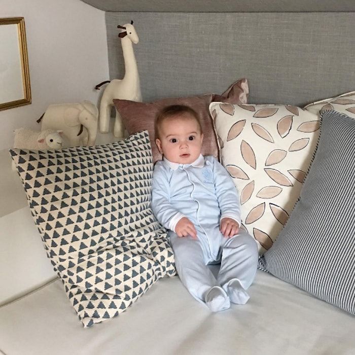 Theo Kushner looked like a little doll wearing a blue romper, while sitting perched up on a pillow-filled couch. Doting mom Ivanka simply captioned the adorable shot with a red heart emoji.
Photo: Instagram/@ivankatrump